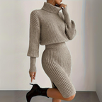 Elysian Embrace Turtleneck Dress