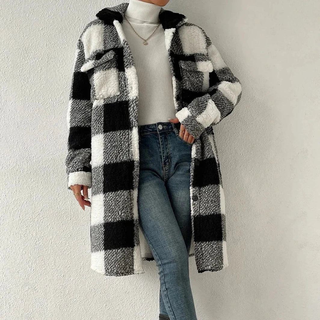 Suburbia Longline Plaid Trench Coat