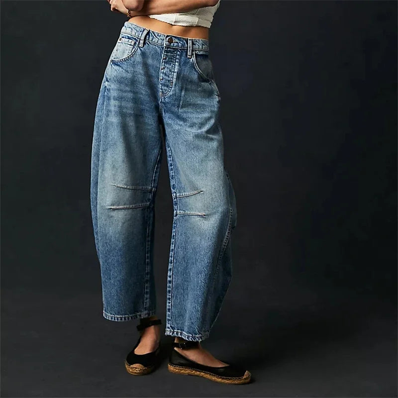 Boho Baggy Wide-Legs Jeans