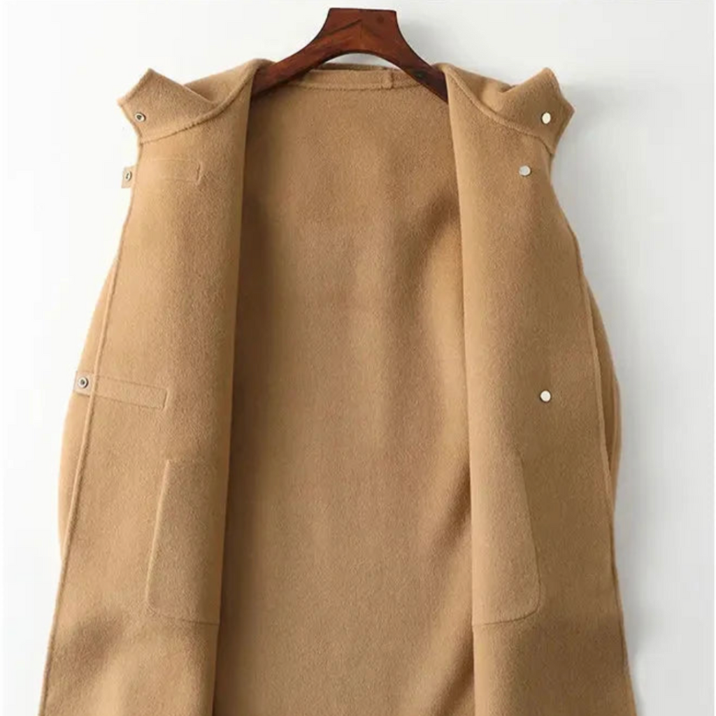 Celina Hooded Woolen Overcoat