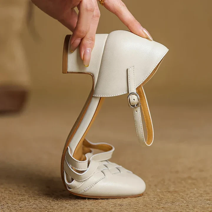 Éliane Leather Block Heels