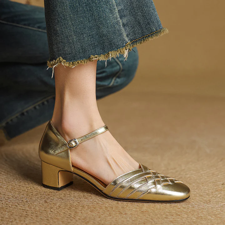 Éliane Leather Block Heels