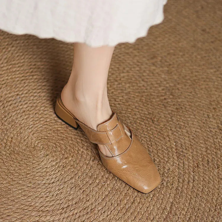 Maréa Genuine Leather Mules