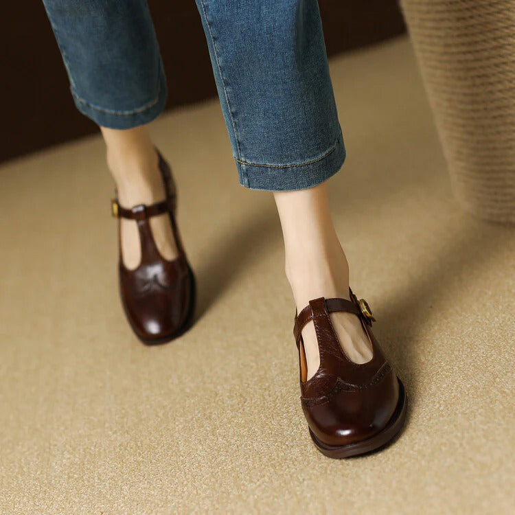 Ruelle Leather Mary Janes