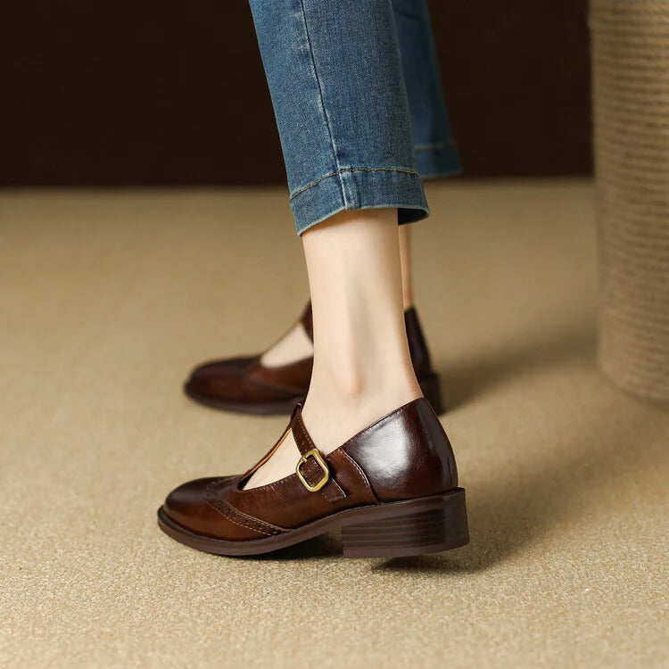 Ruelle Leather Mary Janes